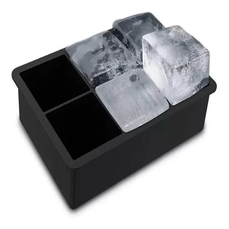 Forma De Gelo Grande Big Silicone 6 Cubos Forminha Gigante