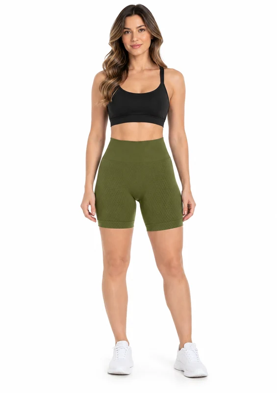 Short Fitness Sem Costura Feminino Zee Rucci - Verde G