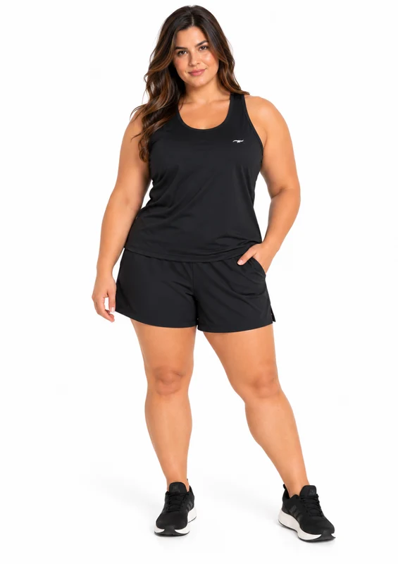 Regata Alongada Fitness Zee Rucci Feminino - Preto G3