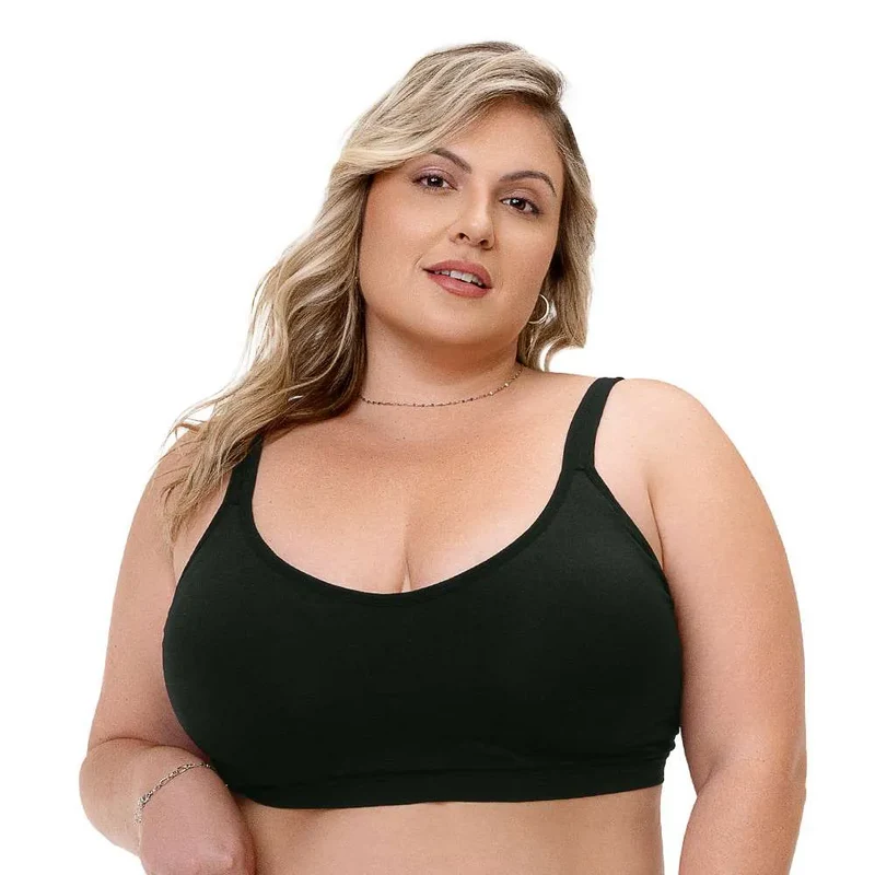 Sutiã Comfort Plus Size Bojo Macio Alta Cobertura Zee Rucci - Preto 50