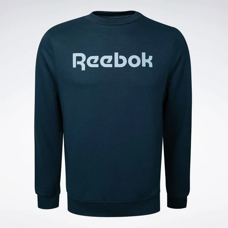 Blusa Reebok Big Logo Linear Crew Masculino Azul - GG