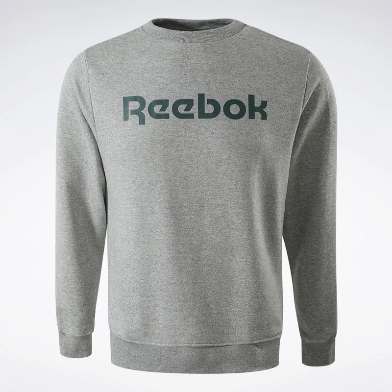 Blusa Reebok Big Logo Linear Crew Masculino Cinza mescla - G