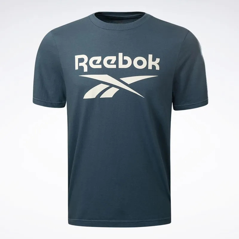Camiseta Reebok Classic Logo Masculina Azul - M