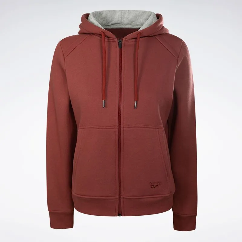 Jaqueta Reebok Logo Com Capuz Feminina Marsala - GG