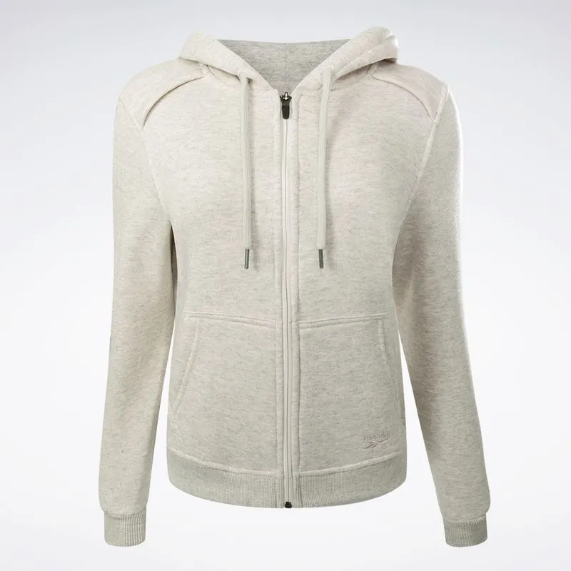 Jaqueta Reebok Logo Com Capuz Feminina Cinza claro - M