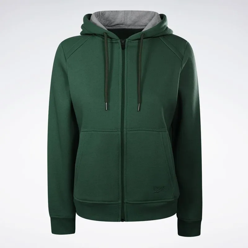 Jaqueta Reebok Logo Com Capuz Feminina Verde - G