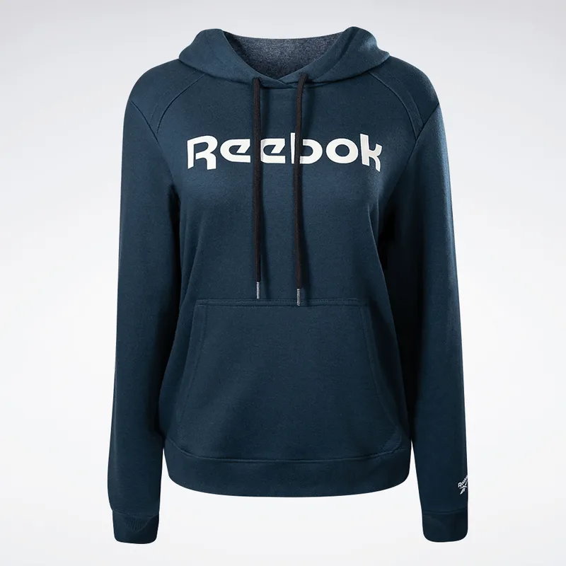 Blusa Reebok Big Logo Linear com Capuz Feminina Marinho - GG