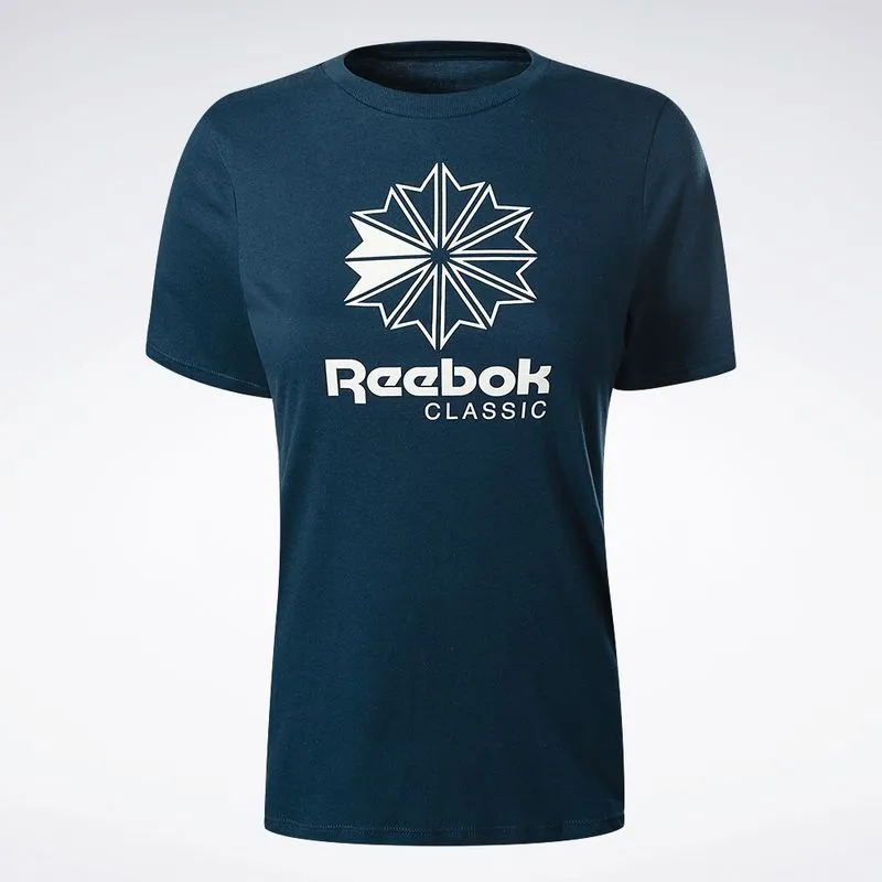 Camiseta Reebok Star Crest Logo Feminina Marinho - M