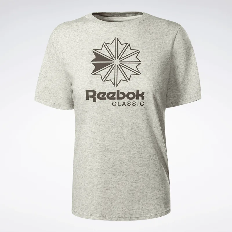 Camiseta Reebok Star Crest Logo Feminina Cinza mescla - M