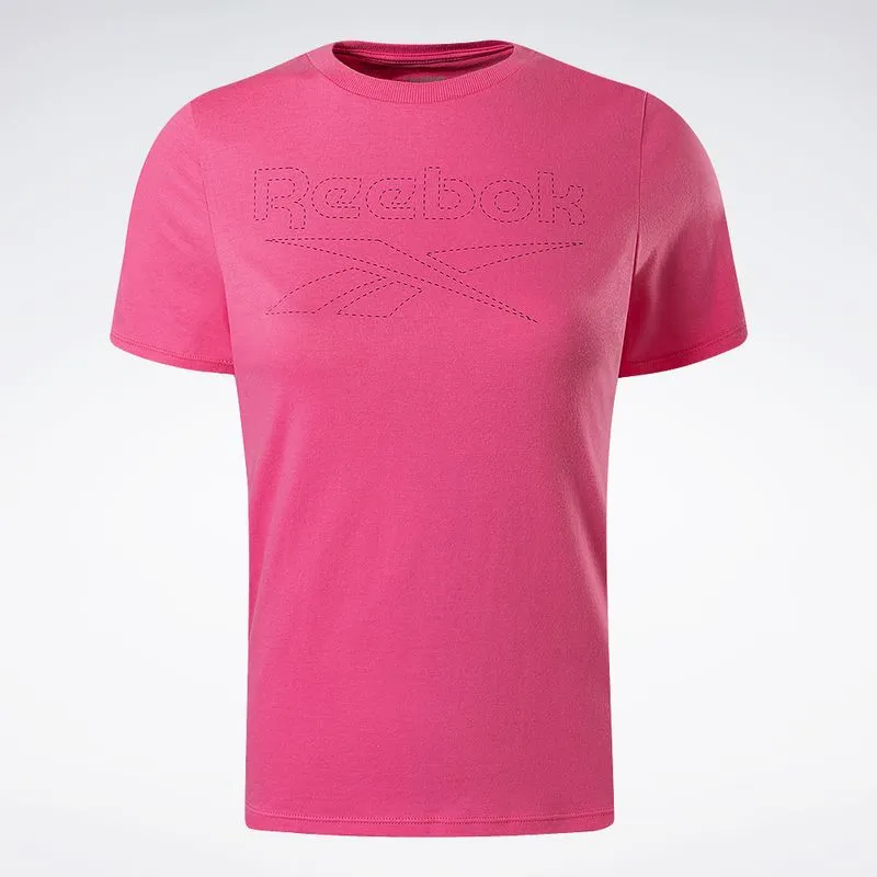 Camiseta Reebok CL Logo Feminina Rosa - M