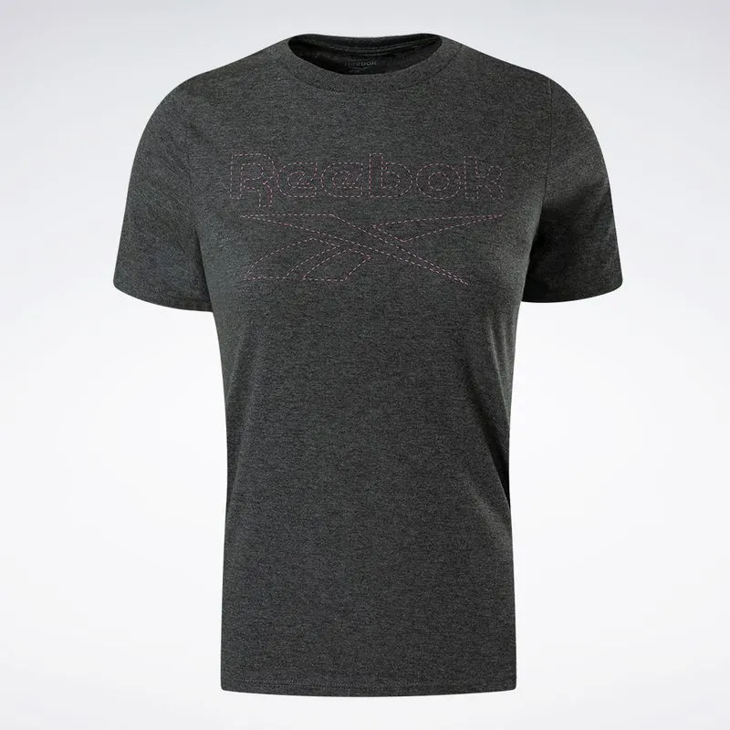 Camiseta Reebok CL Logo Feminina Cinza mescla - P