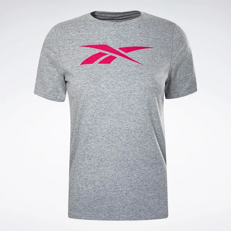 Camiseta Reebok Cl Vector Feminina Cinza mescla - P