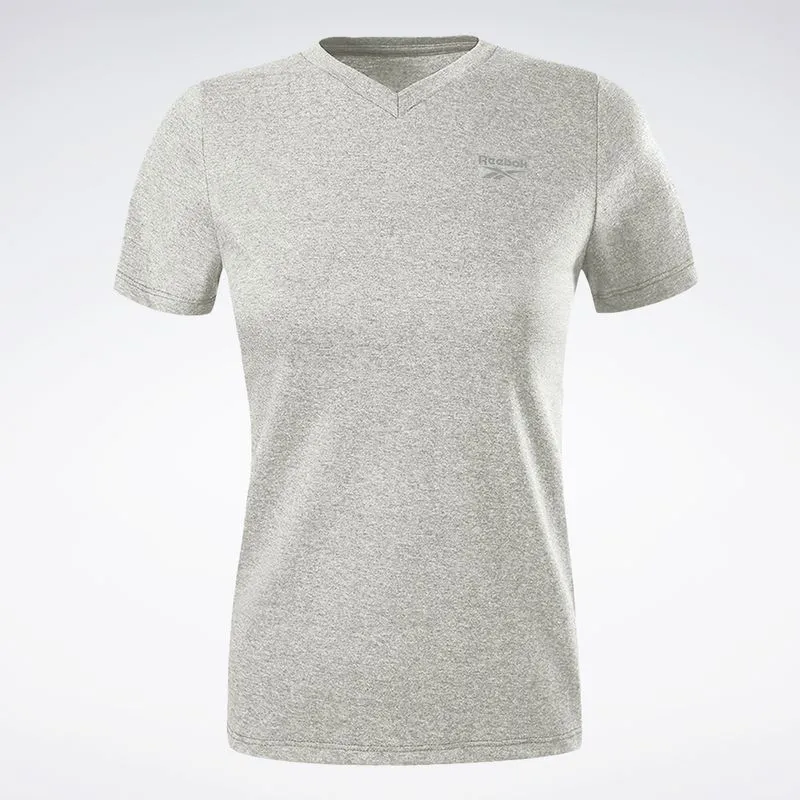 Camiseta Reebok CL Logo V Feminina Mescla - GG