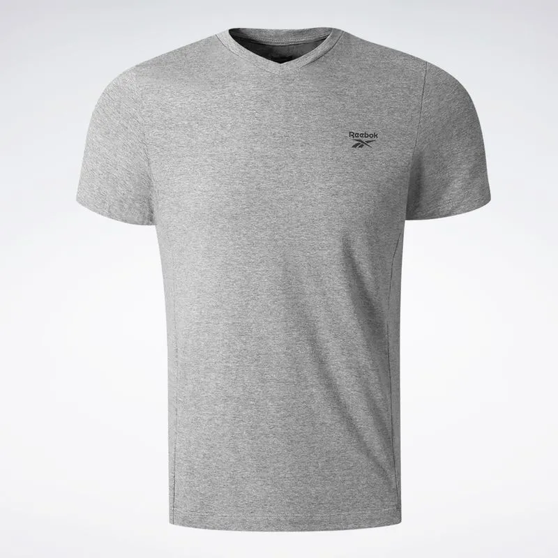 Camiseta Reebok Essential V Manga curta Masculina Cinza mescla - M