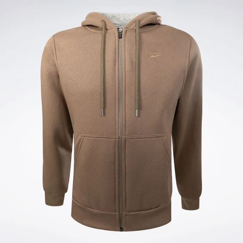 Jaqueta reebok logo com capuz masculina Marrom - P