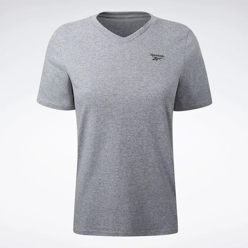 Camiseta Reebok Logo V Feminina Cinza mescla - P