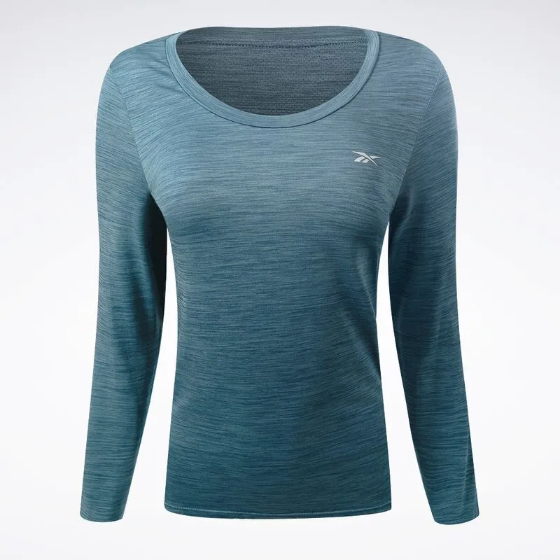 Camiseta Reebok Manga Longa Race Feminina Azul - P
