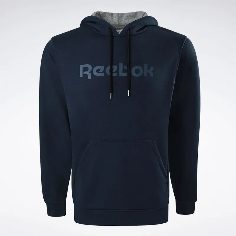 Blusa Reebok Big logo linear com Capuz Masculina Azul - M