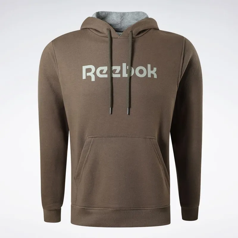 Blusa Reebok Big logo linear com Capuz Masculina Marrom - GG
