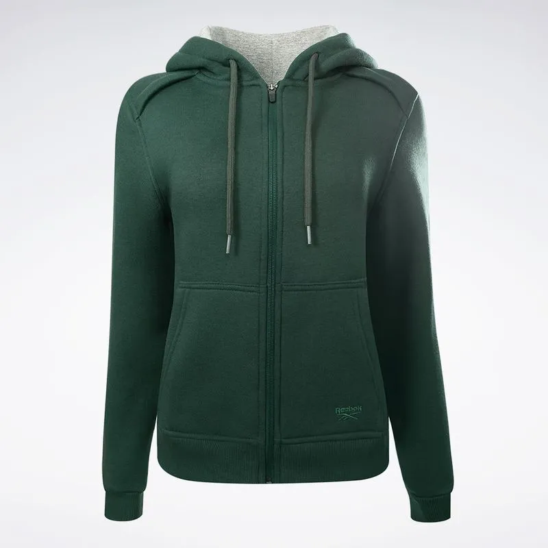 Jaqueta Reebok Logo Com Capuz Feminina Verde - G