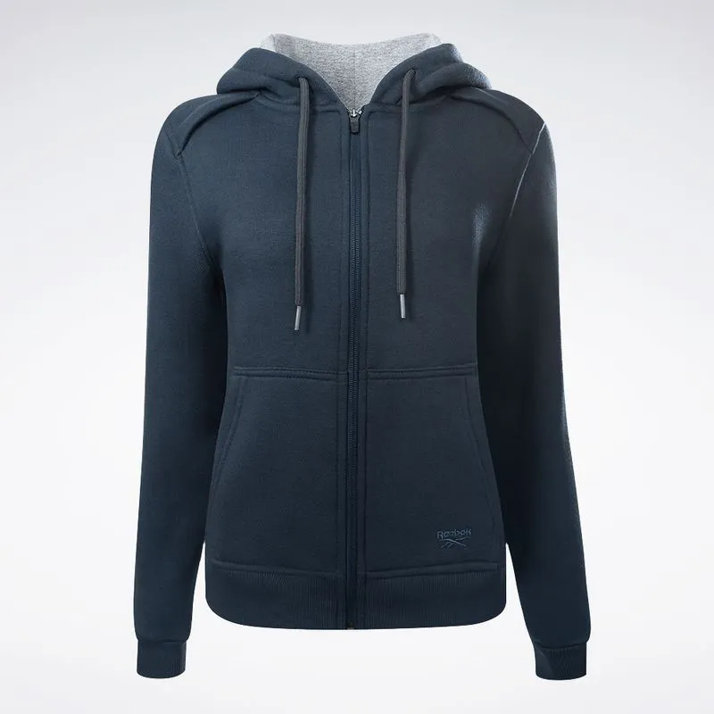 Jaqueta Reebok Logo Com Capuz Feminina Marinho - GG
