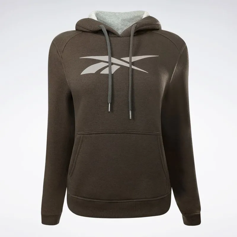 Blusa Reebok Big Vector Com Capuz Feminina Marrom - M