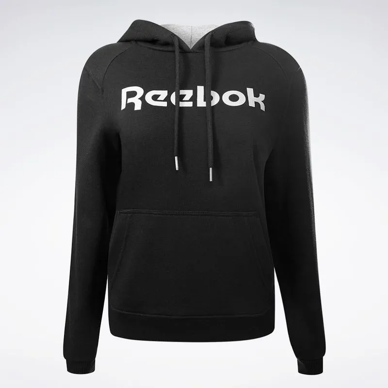 Blusa Reebok Big Logo Linear Com Capuz Feminina Preto - M