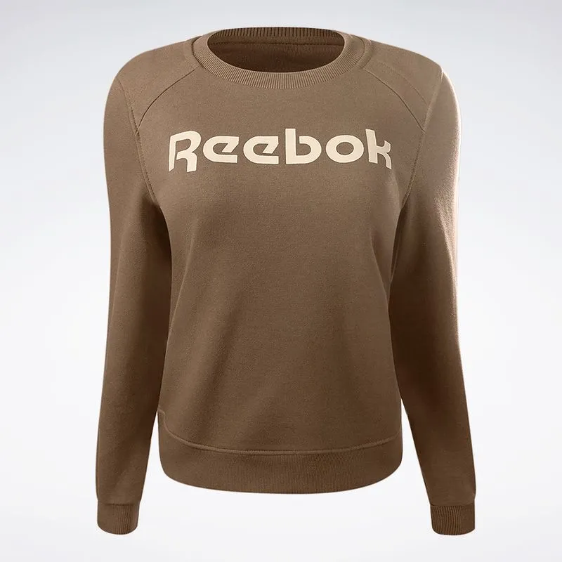 Blusa Reebok Big Logo Linear Crew Feminina Marrom - M