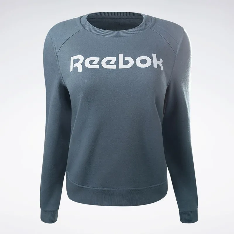 Blusa Reebok Big Logo Linear Crew Feminina Azul - GG