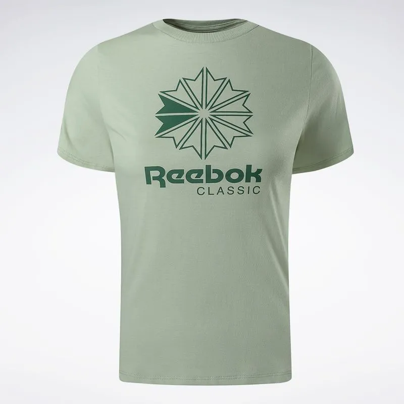 Camiseta Reebok Star Crest Logo Feminina Verde - GG