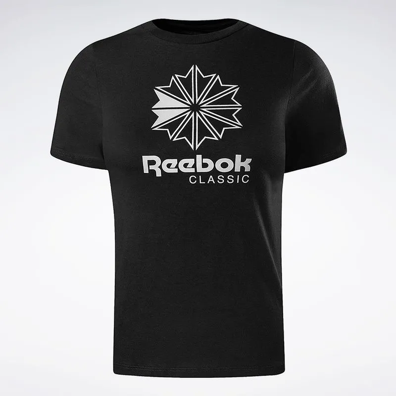 Camiseta Reebok Star Crest Logo Feminina Preta - GG