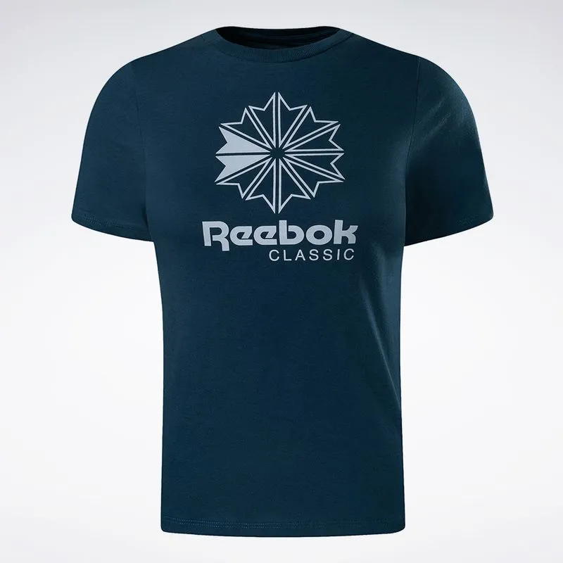 Camiseta Reebok Star Crest Logo Feminina Azul - GG