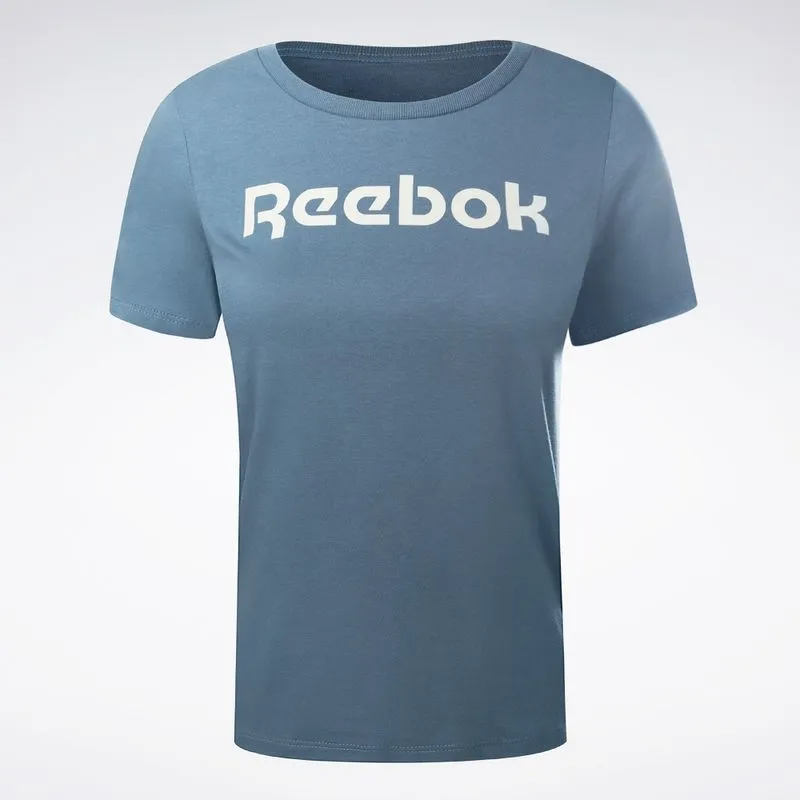 Camiseta Reebok Big Logo Linear Feminina Azul - G