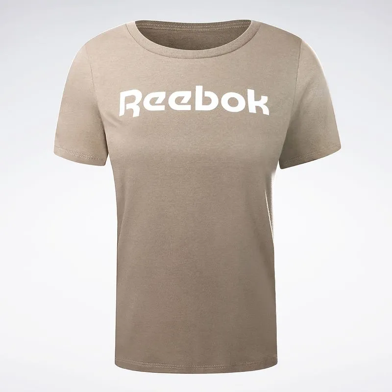 Camiseta Reebok Big Logo Linear Feminina Bege - M