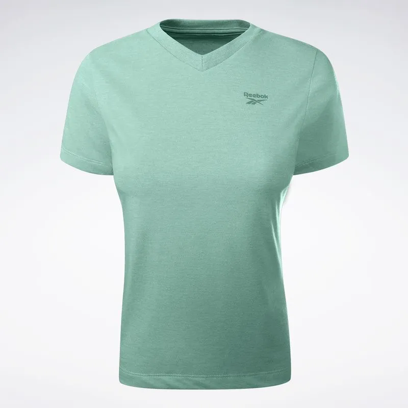Camiseta Reebok Logo V Feminina Verde - G