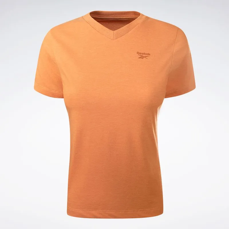 Camiseta Reebok Logo V Feminina Marrom - P