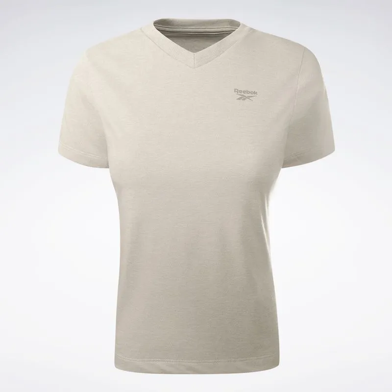 Camiseta Reebok Logo V Feminina Cinza - M