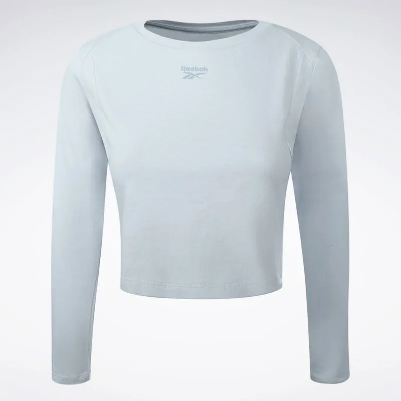 Camiseta Reebok Manga Longa Young Cropped Feminina Azul - P