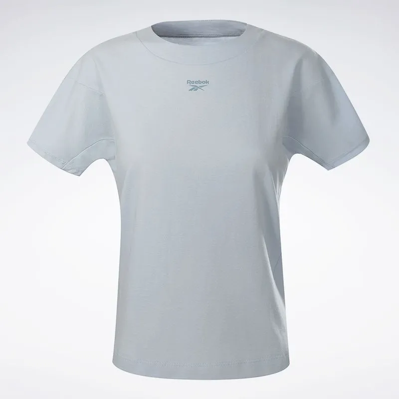 Camiseta Reebok Manga Curta Young Cropped Feminina Azul - P
