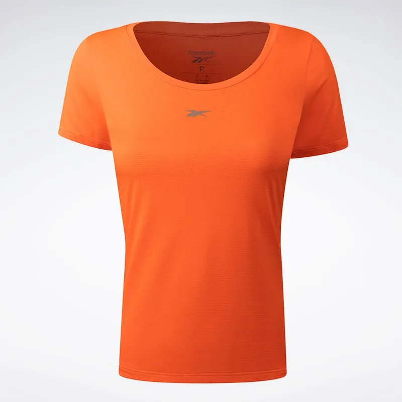 Camiseta Reebok Manga Curta Workout Feminina Laranja - M