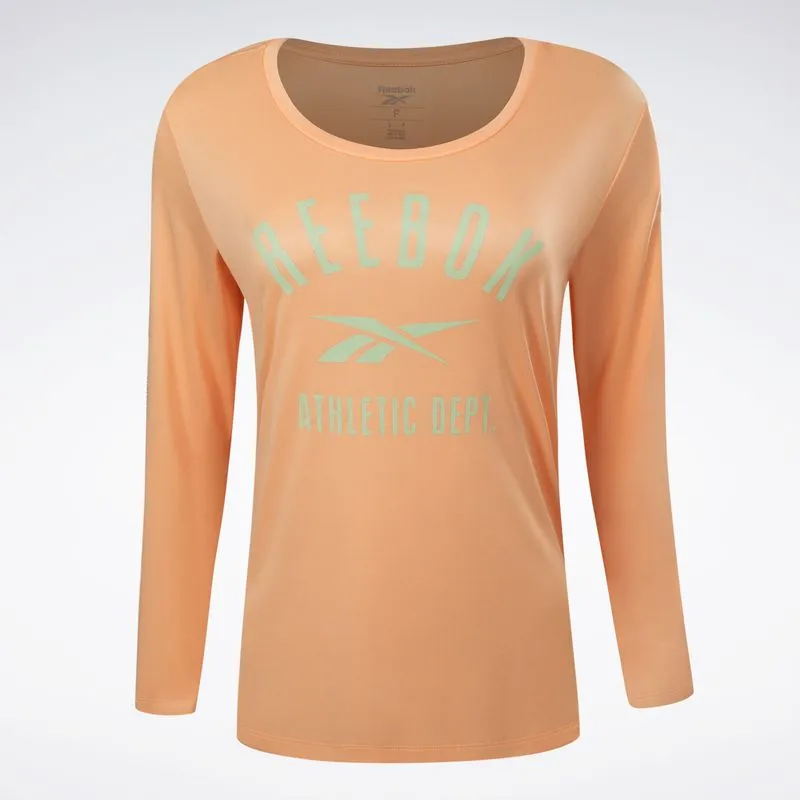 Camiseta Reebok Functional Print Feminina Pêssego - GG