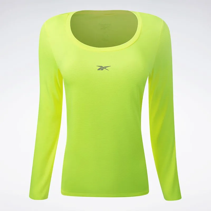 Camiseta Reebok Manga Longa Workout Feminina Amarelo - M