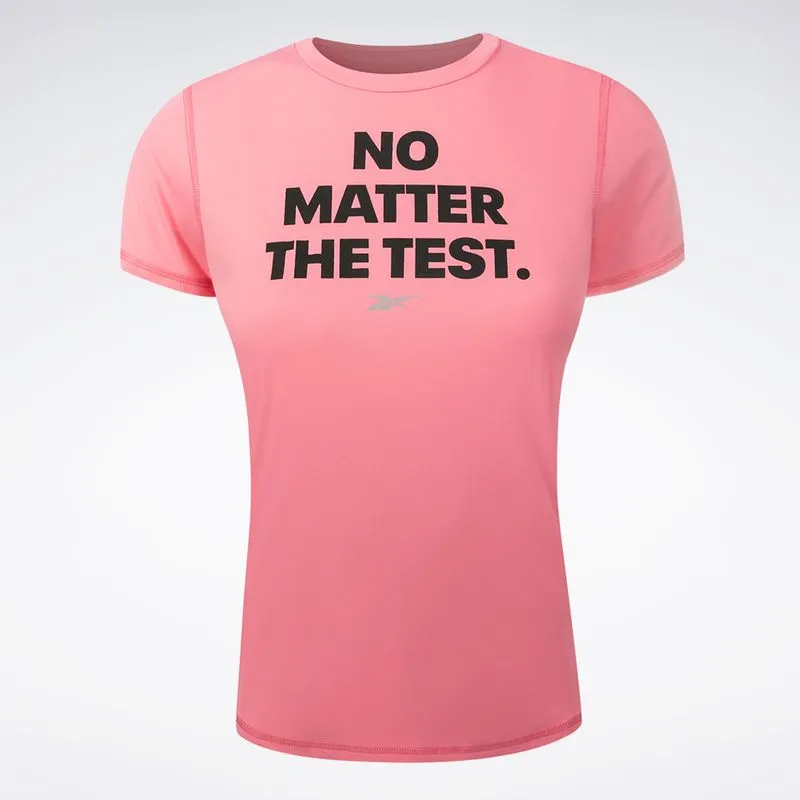 Camiseta Reebok Manga Curta Active Print Feminina Rosa - M