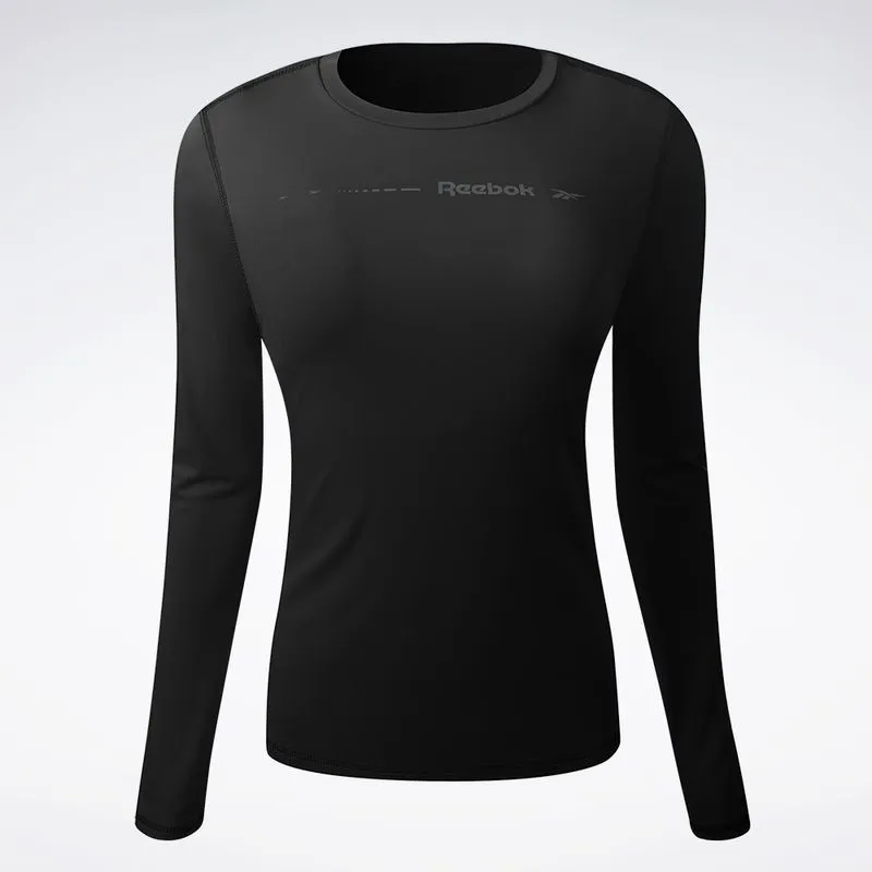 Camiseta Reebok Manga Longa Active Print Feminina Preto - P