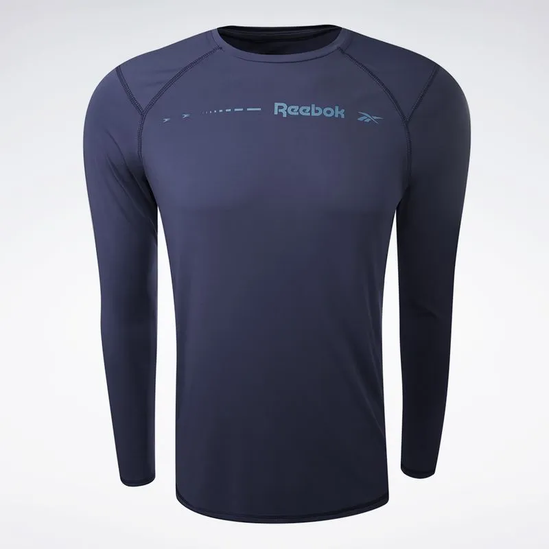Camiseta Reebok Manga Longa Energy Print Masculina Marinho - G
