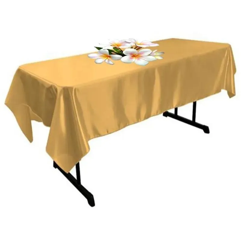 1 Toalhas De Mesa 3.00x1.50 Cetim Dourado Azul
