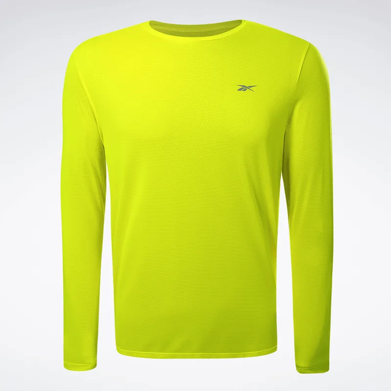 Camiseta Reebok Manga Longa Workout Masculina Amarelo - GG