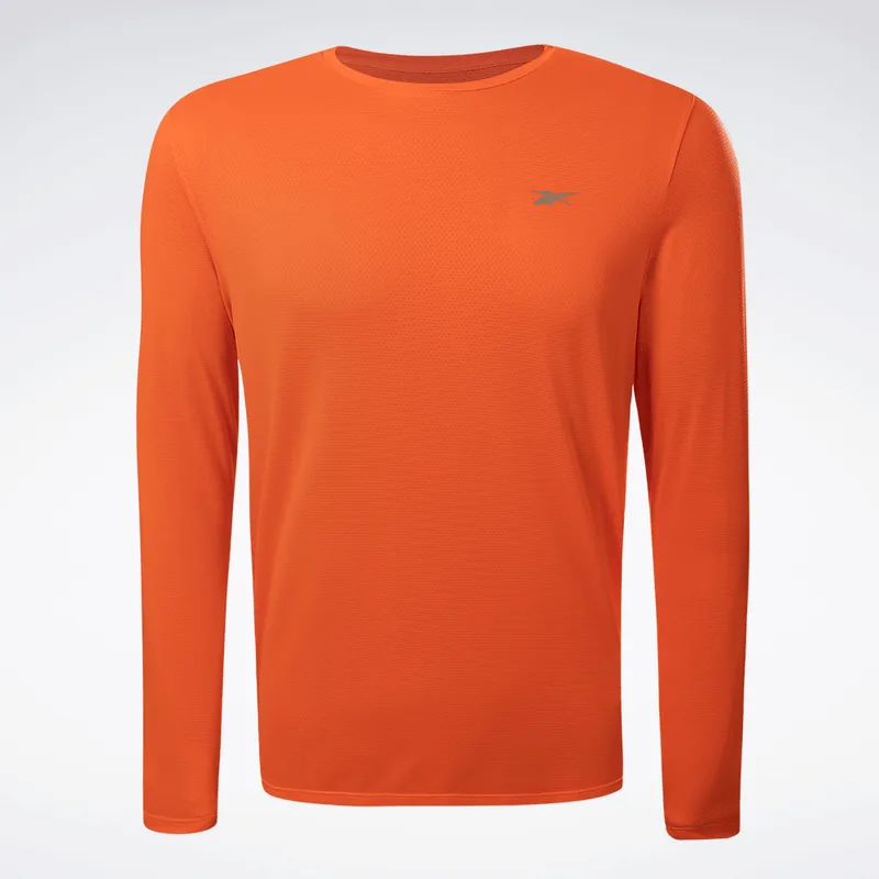 Camiseta Reebok Manga Longa Workout Masculina Laranja - G