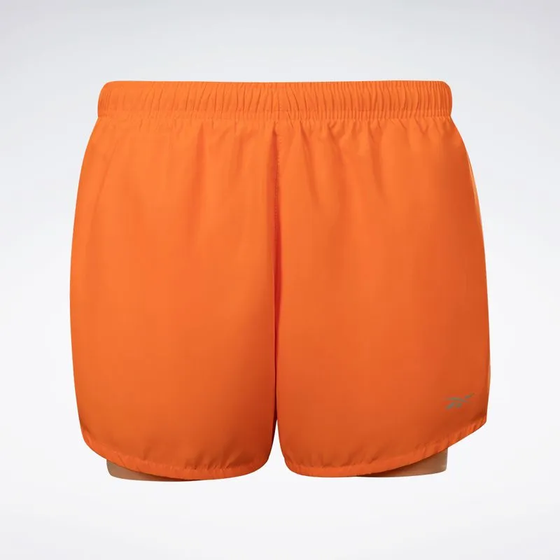 Short Reebok Dynamic 2N1 5 Feminino Laranja - GG