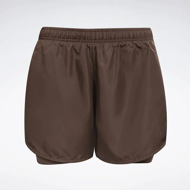 Short Reebok Dynamic 2N1 5 Feminino Marrom - P